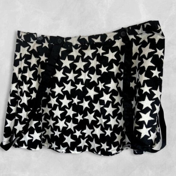 Tripp NYC Star Print Skirt Zipped Closure Detachable Strap Black White XL W NWOT - Picture 2 of 12
